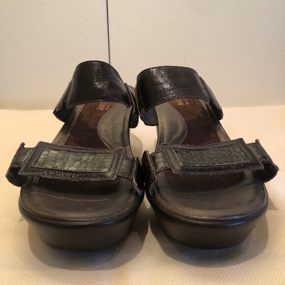 NEW (NWOT) NAOT Treasure dark brown leather sandals sz 41/10 - Picture 9 of 16
